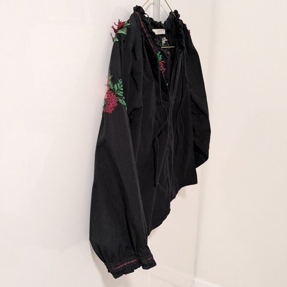 Zara Boho Cropped Embroidered Peasant Top - Picture 6 of 12
